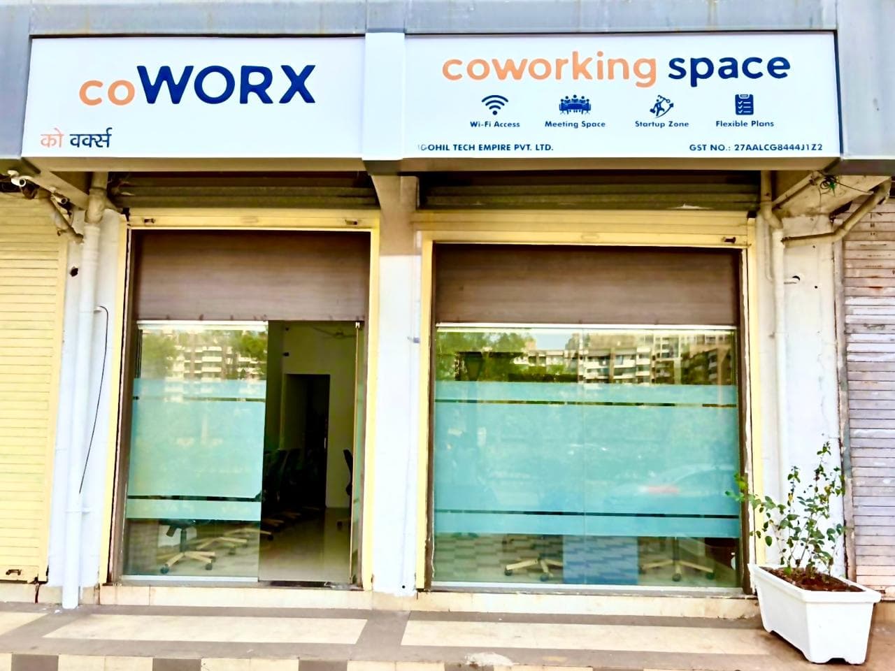Main view of coWORX coworking space in Virar